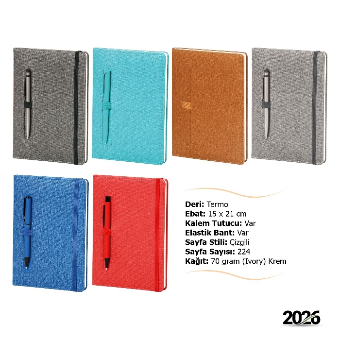 Kalem Tutucu Lastikli Defter