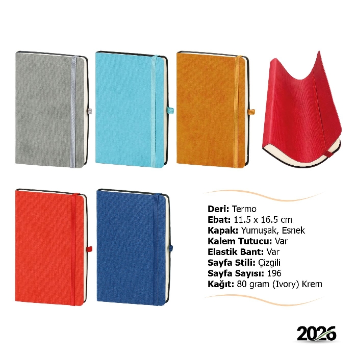 Logo Baskılı Lastikli Defter