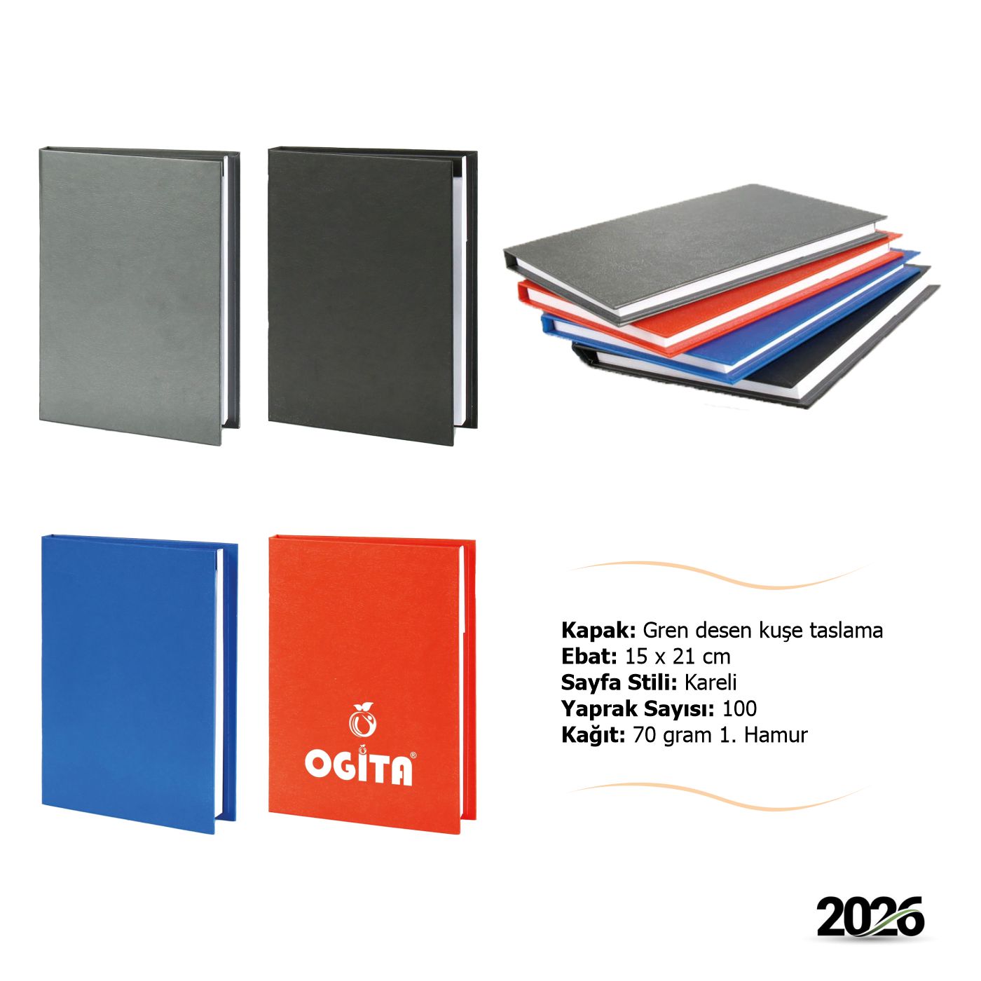 Kuşe Taslama Kapak Defter