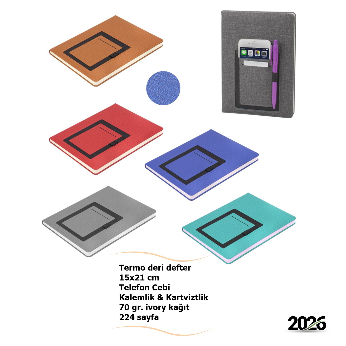 Kalemlik ve Kartviztlikli Ucuz Defter