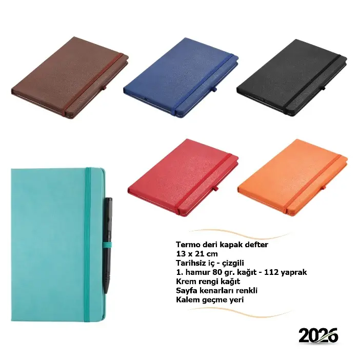 Çizgili ve Logo Baskılı Defter