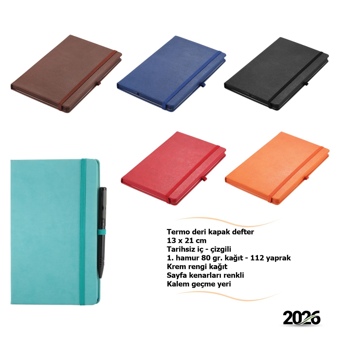 Çizgili ve Logo Baskılı Defter