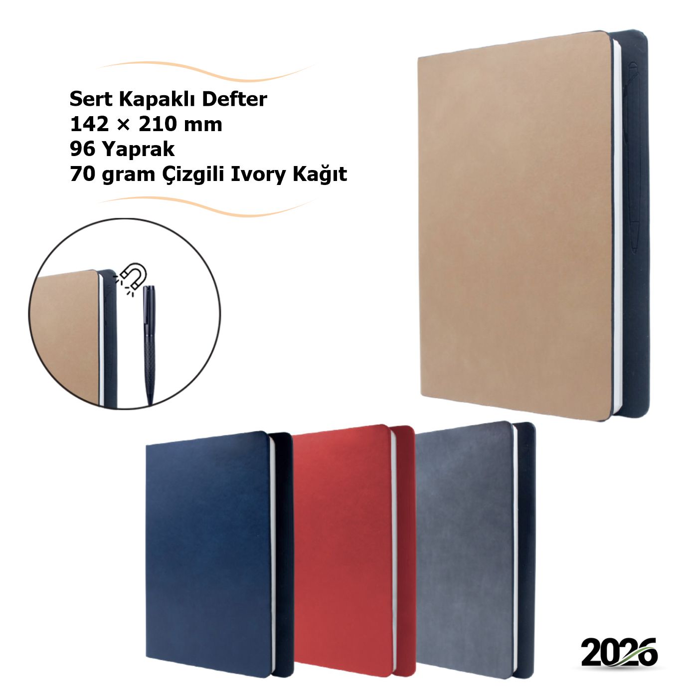 Sert Kapaklı Promosyon Defter