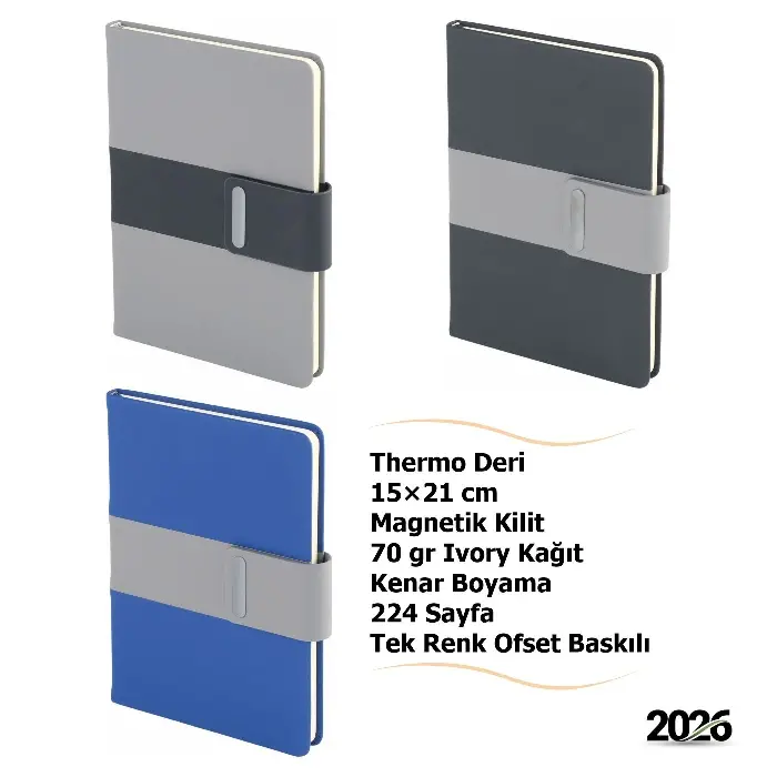 Termo Deri Çizgili Defter