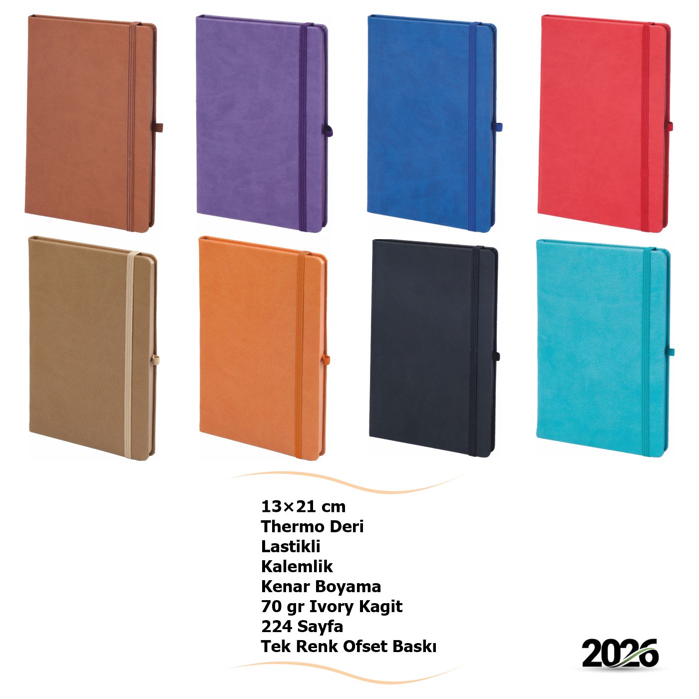 Lastikli Kapak & Kalemlikli Promosyon Defter