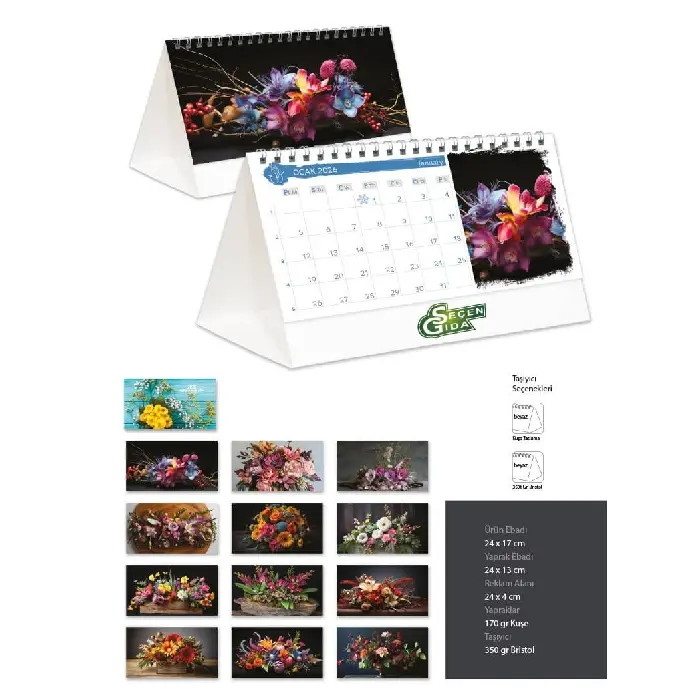 Çiçek Görselleri ile Piramit Takvim