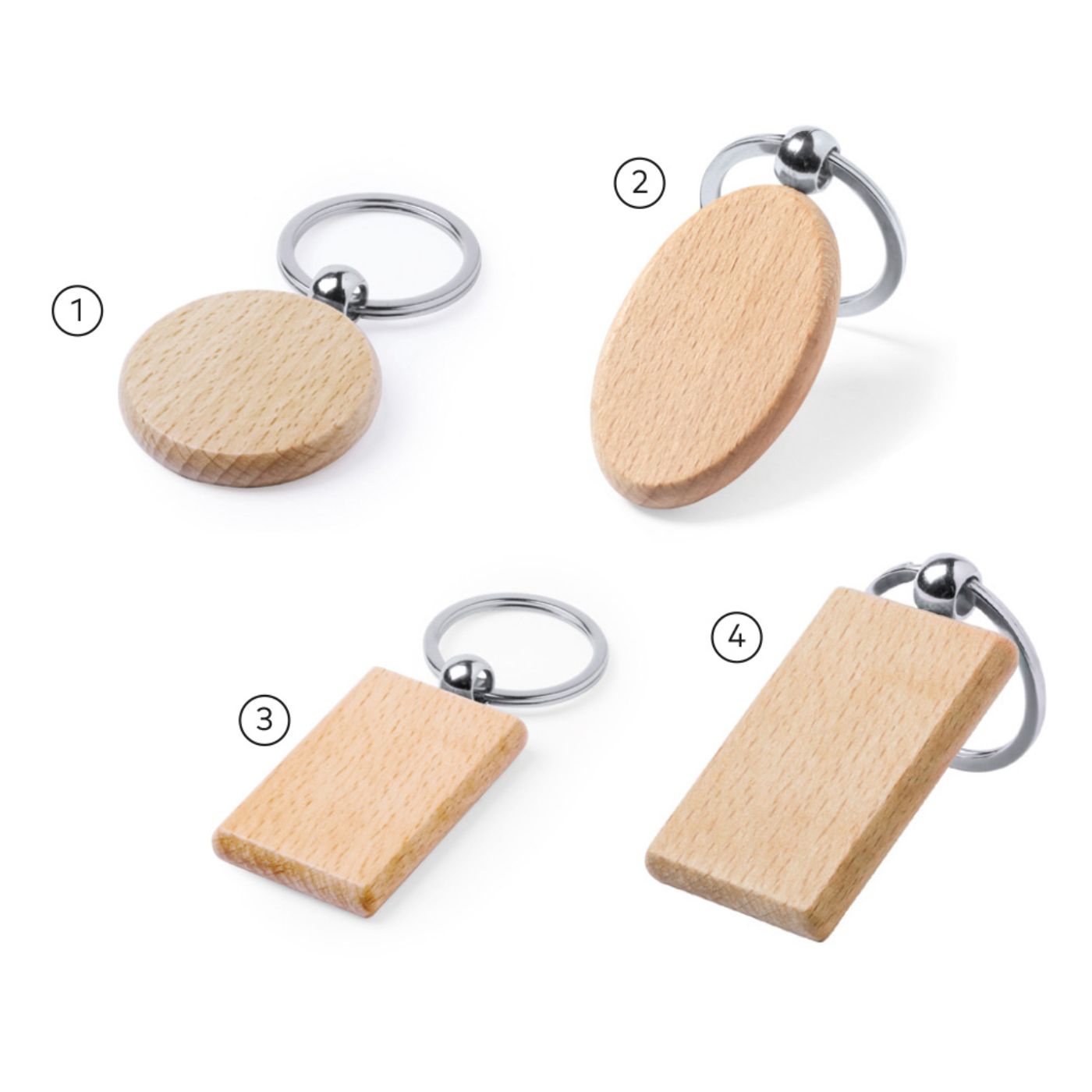 4 Farklı Kesim Promosyon Ahşap Anahtarlık