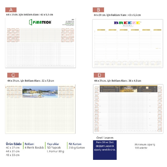 Promosyon Haftalık Sümen ( 44 x 31 cm )