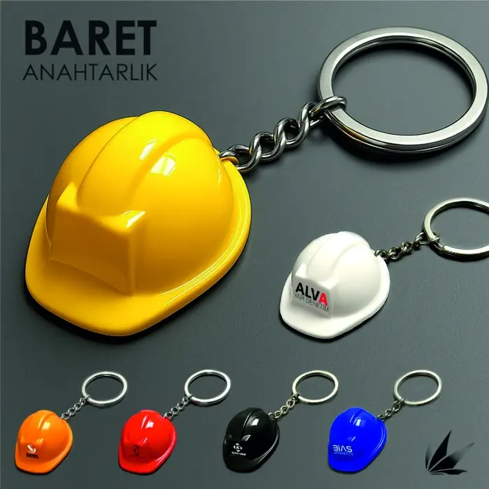Baret Şeklinde Plastik Anahtarlık