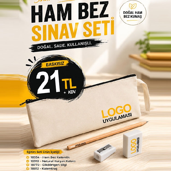Eğitim Kurumunuzun Logo Baskısı ile Oluşturulan Promosyon Sınav Seti