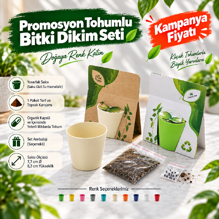 Promosyon Çantalı ve Tohumlu Bitki Dikim Seti