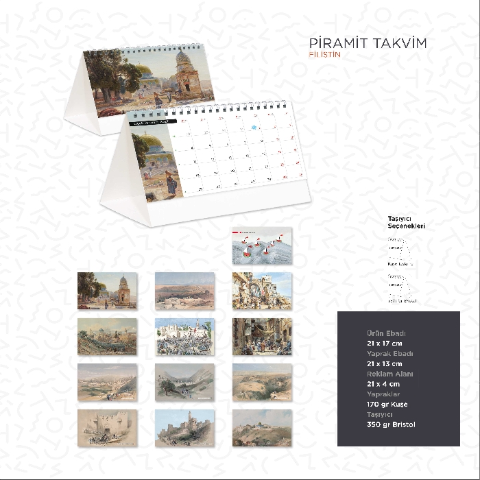 Filistin Temalı Promosyon Ürünü Piramit Takvim
