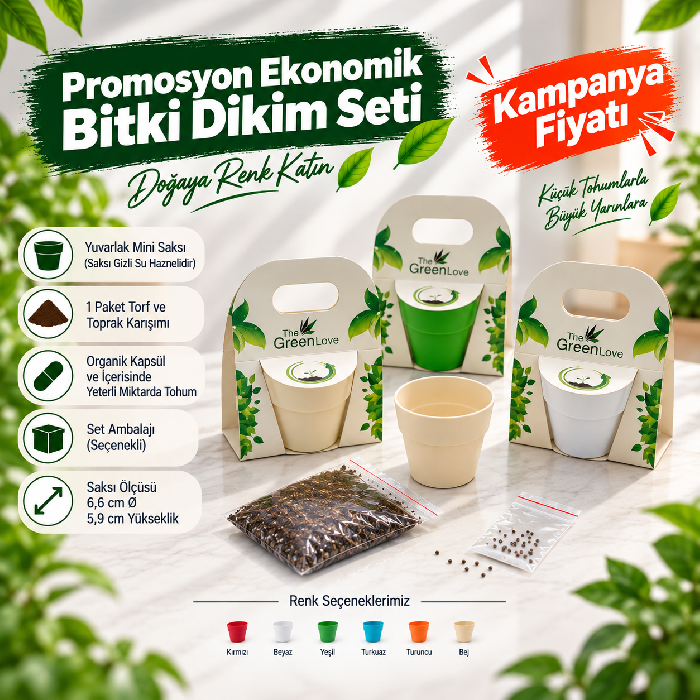 Promosyon Tohumlu Bitki Dikim Seti (Mini-Yuvarlak)