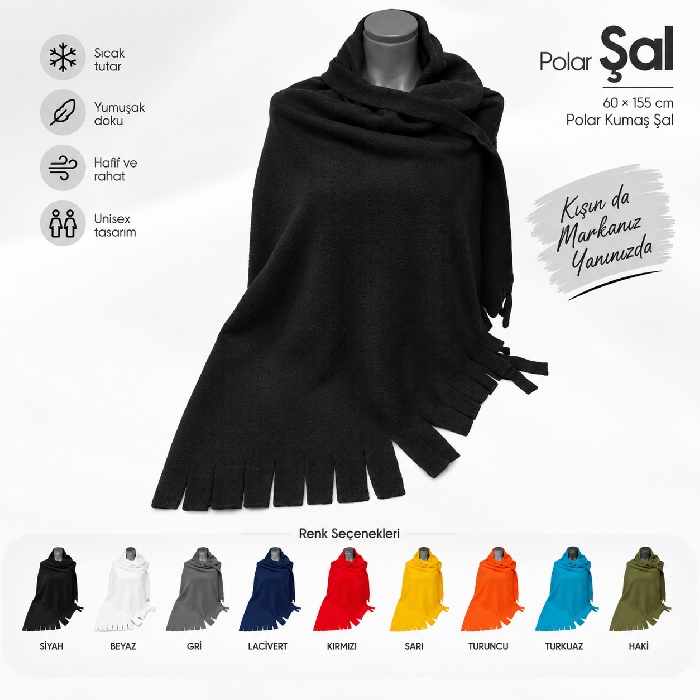 Logo Baskılı Promosyon Polar Şal