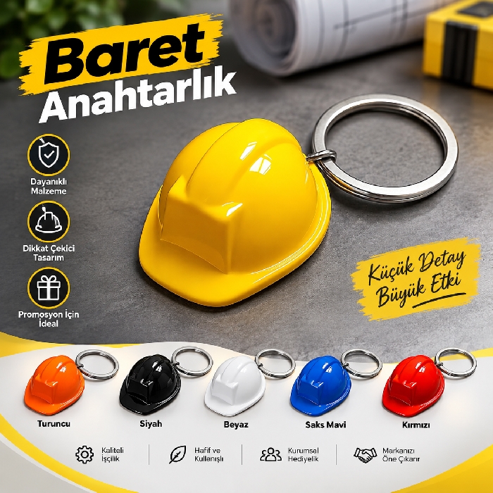 Dayanıklı Baret Anahtarlık