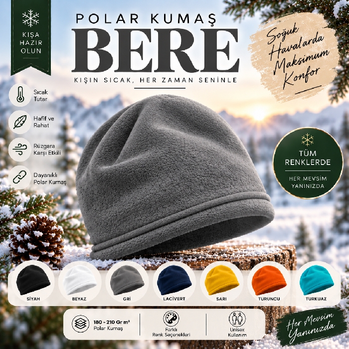 Sıcak Tutan Klasik Polar Bere