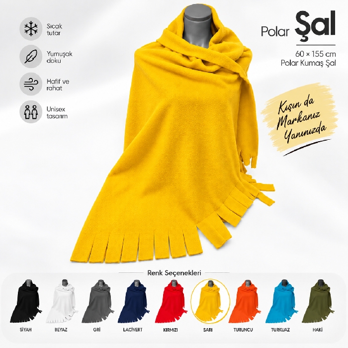 Dayanıklı Promosyon Ürünü Polar Şal