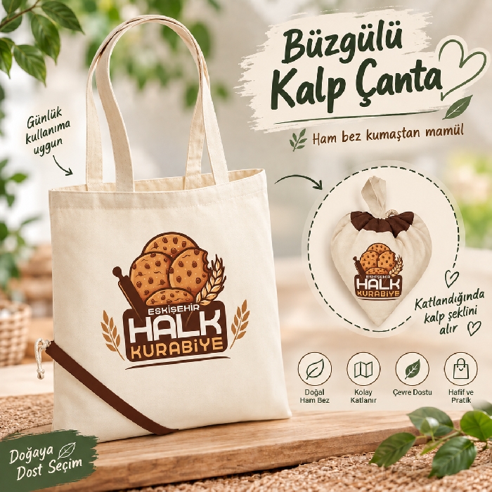 Kalp Şekilli Büzgülü (Dikey) Promosyon Çanta