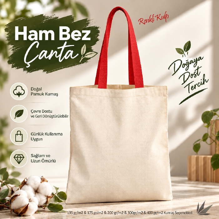 Ham Bez Çanta Kırmızı Kulp