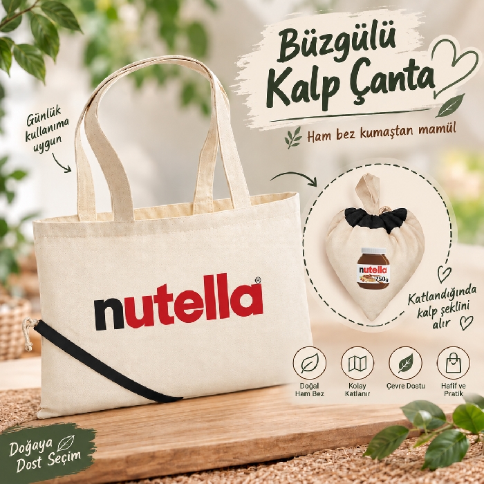 Kalp Şekilli Büzgülü (Yatay) Promosyon Çanta