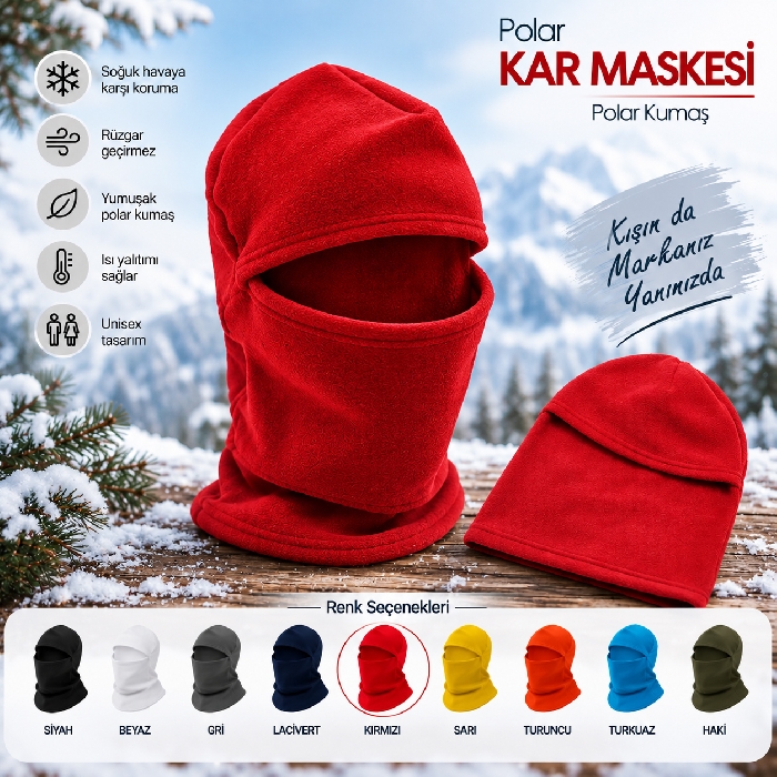 Dayanıklı Polar Boyunluklu Kar Maskesi