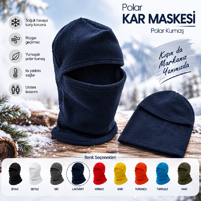 Ekonomik Polar Boyunluklu Kar Maskesi