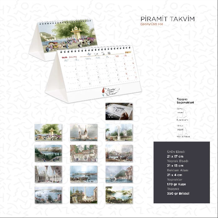 Gravür Fotoğrafları ile Piramit Takvim