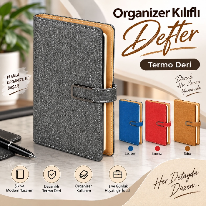 Organizer Mekanizmalı Kılıflı Ajanda