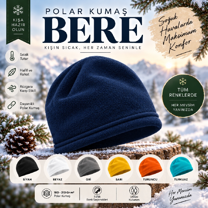 Kışın Vazgeçilmezi Klasik Polar Bere