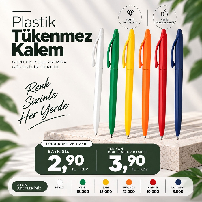 Üstten Çevirmeli Promosyon Tükenmez Kalem