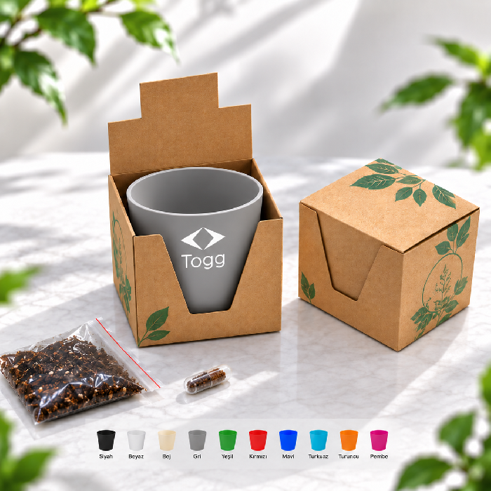 Kutulu Yuvarlak Saksı Yetiştirme Kiti