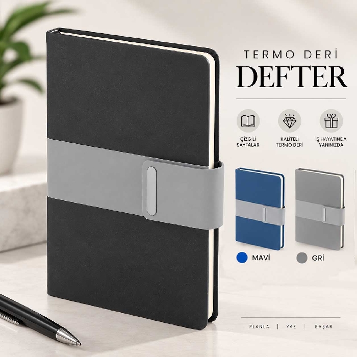 Termo Deri Çizgili Defter