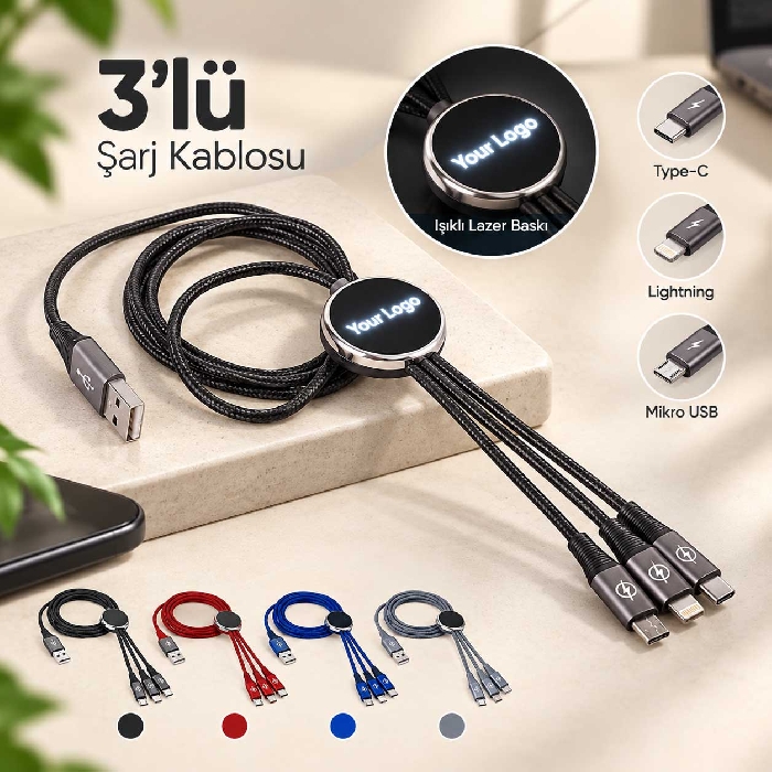 Promosyon 3’lü Şarj Kablosu