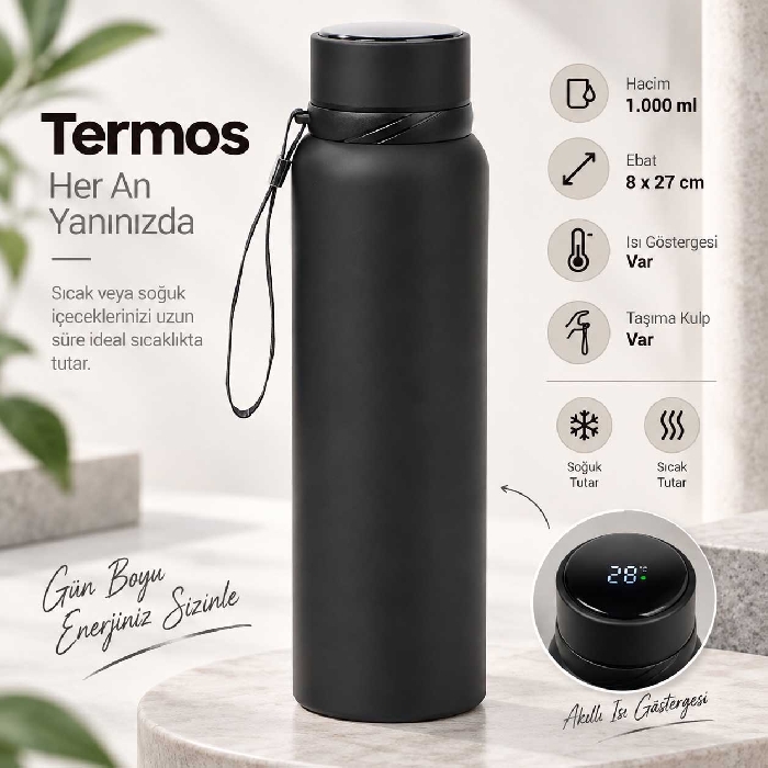 1000 ml Termos Dereceli