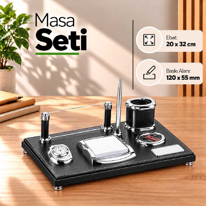 Deri Kaplı Masa Seti