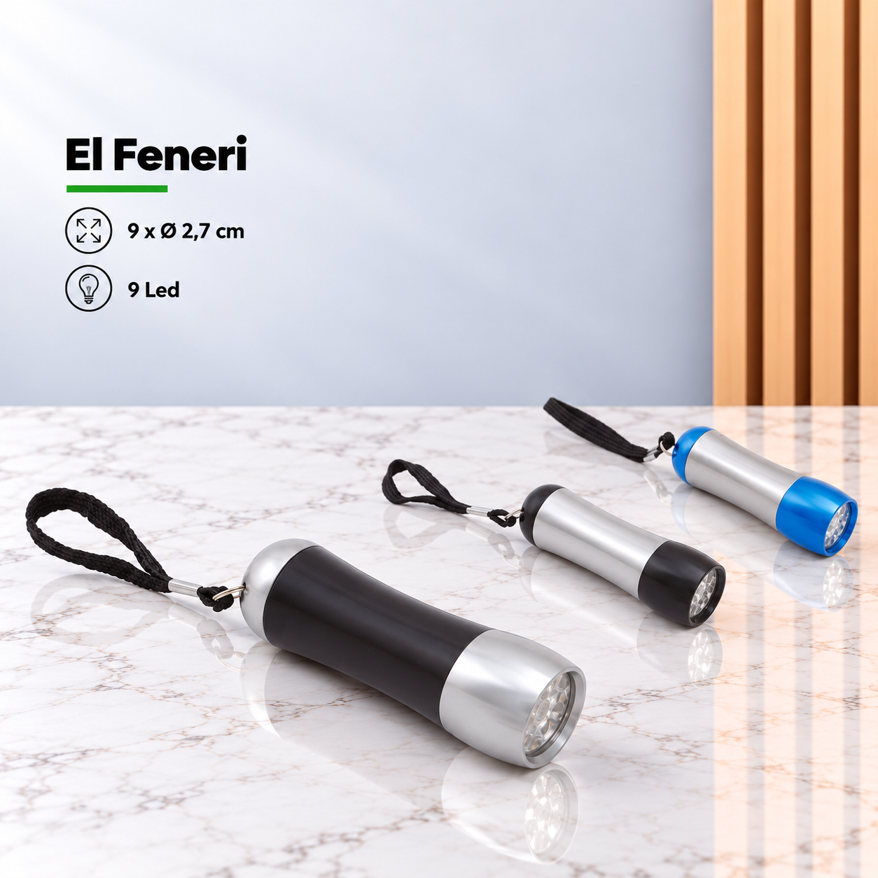 9 LED El Feneri