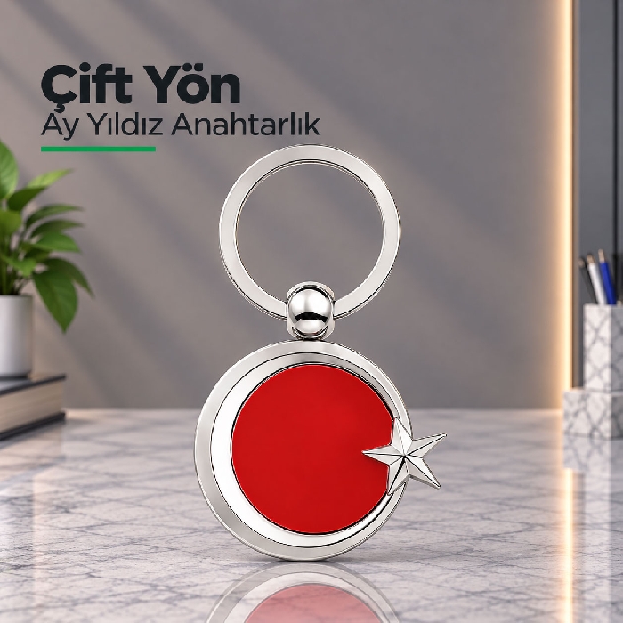 Metal Bayrak Anahtarlık
