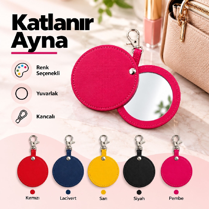 Yuvarlak Katlanır Promosyon Ayna