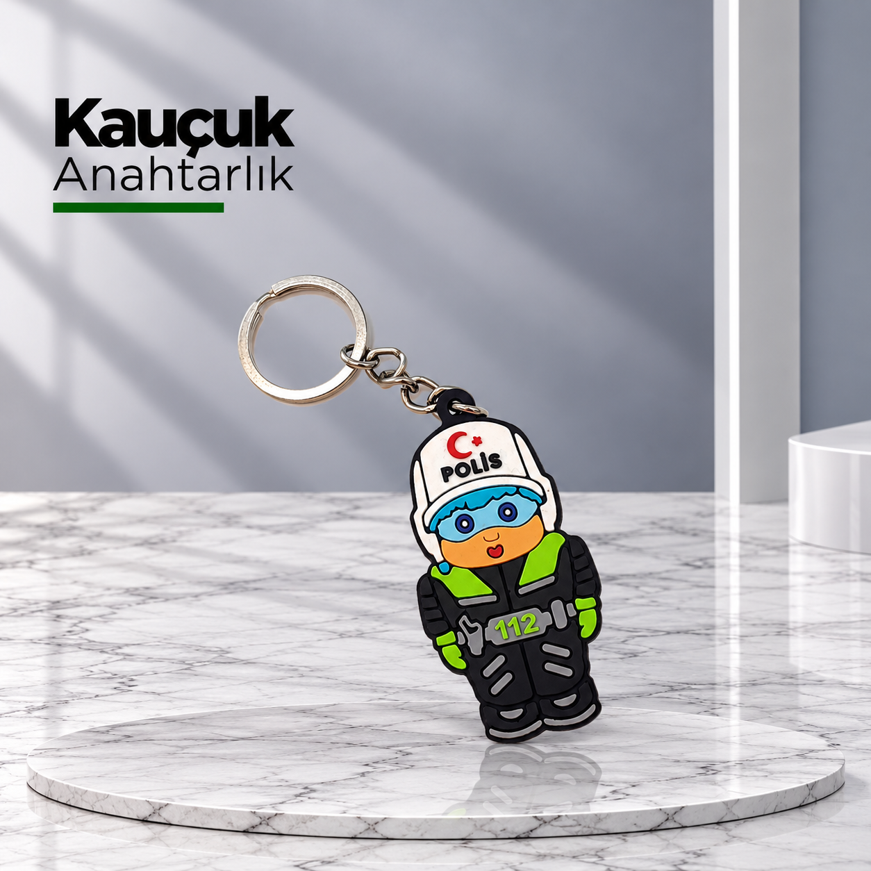 Polis Promosyon Kauçuk Anahtarlık