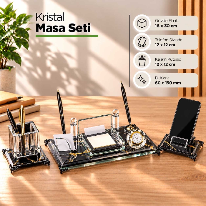 3'lü Kristal Masa Seti