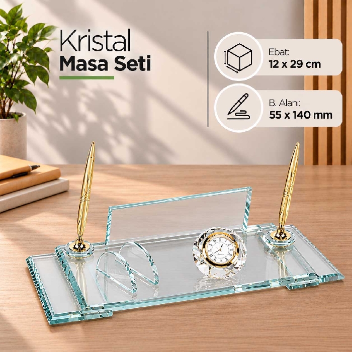 Kalemli, Saatli Kristal Masa Setleri