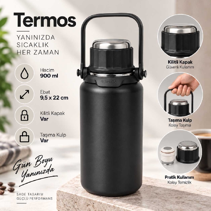 900 ml Büyük Termos