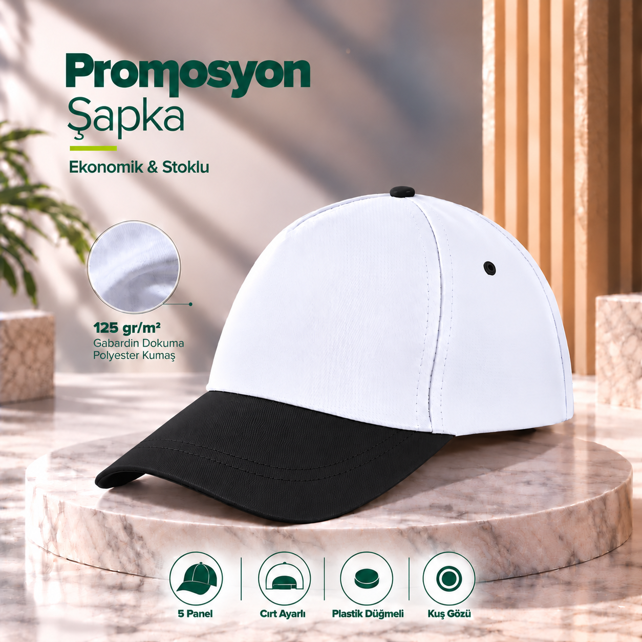Siyah Siper Şapka
