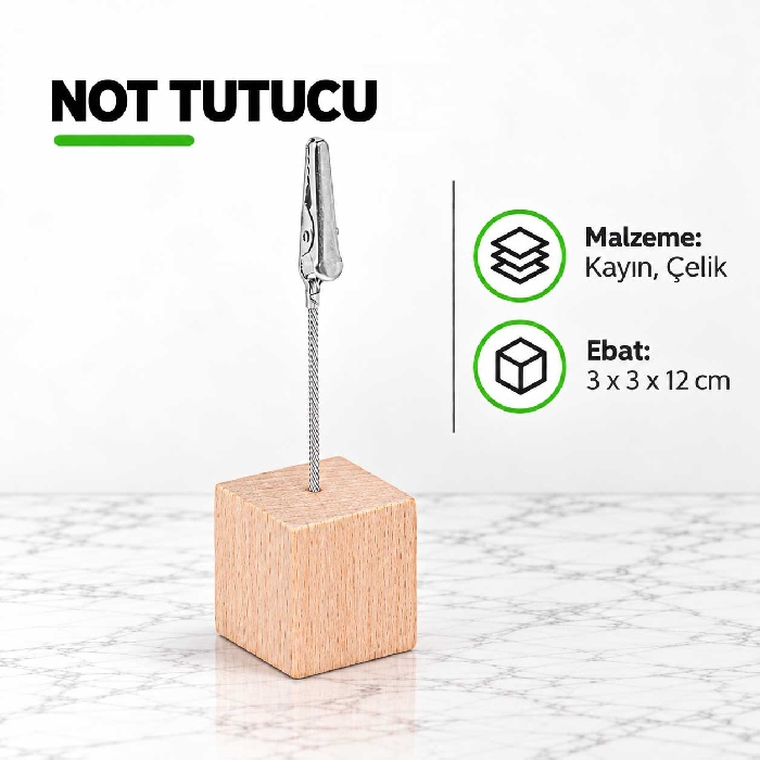 Ahşap Not Tutucu
