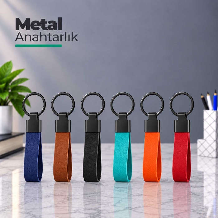 İlgi Çekici Metal Deri Anahtarlık