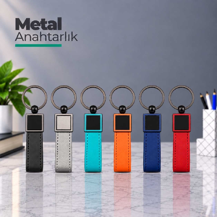 Metal Deri Anahtarlık