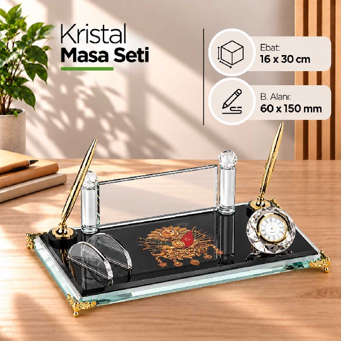 Osmanlı Armalı Kristal Set