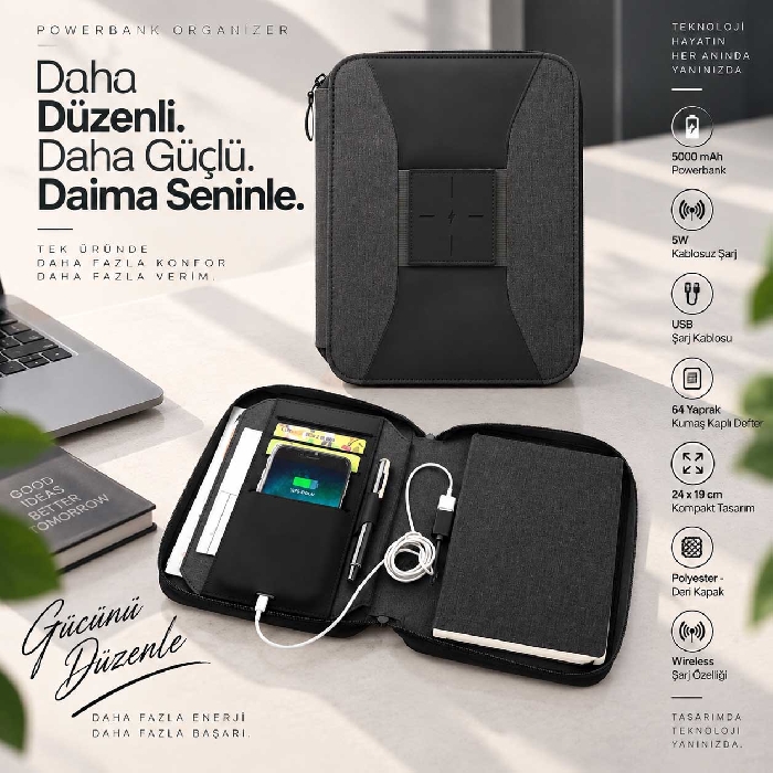 Powerbank Organizer Ajandalı