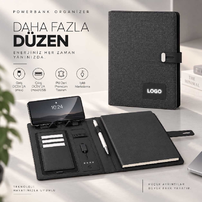Çok Amaçlı Defterli Mobil Şarj Cihazı