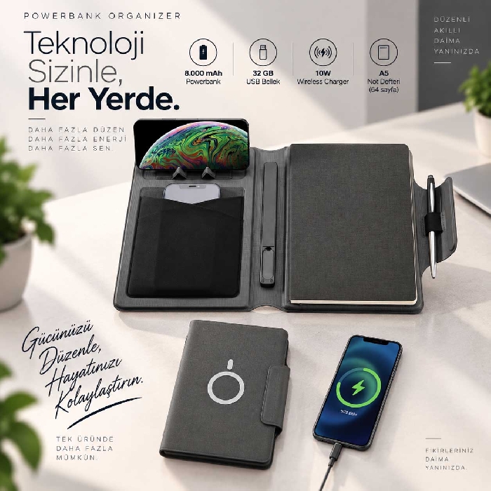 8.000 mAh Powerbank Organizer Ajanda